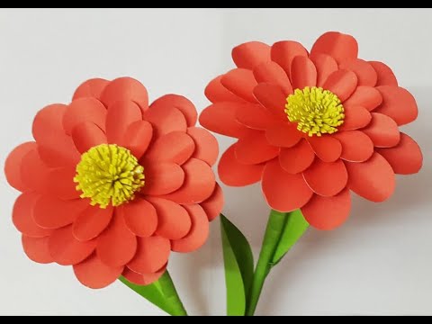 Paper flowers //flowers craft!! Easy paper craft!handmade things/paper craft ideas#vaseflowers.