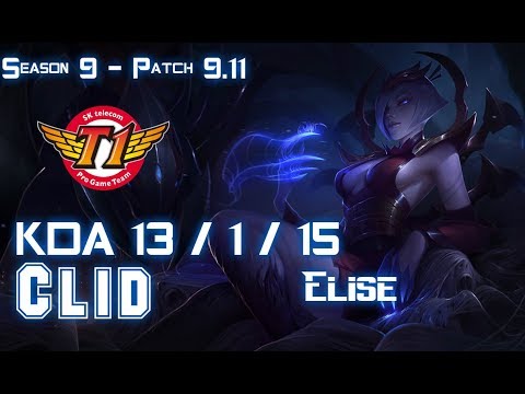 SKT T1 Clid ELISE vs OLAF Jungle - Patch 9.11 KR Ranked