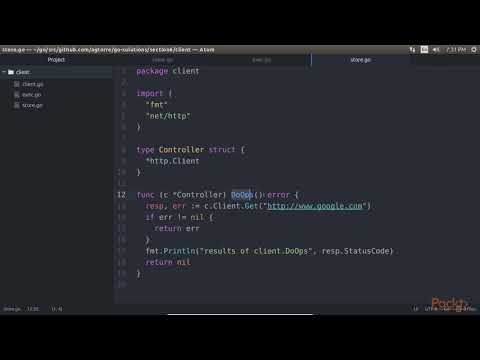 Begin Soln in Go–The Basic Client Server Initialize Store Pass http Client struct|packtpub com