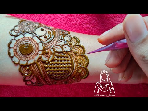 Very Attractive unique floral Henna design for front hand || Beautiful full hand floral Henna design
