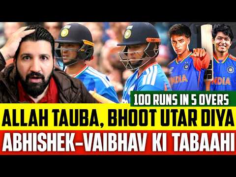 Abhishek & Vaibhav smash powerplay world record 118 | Abhishek Sharma's 35-ball ton , NZ humiliated
