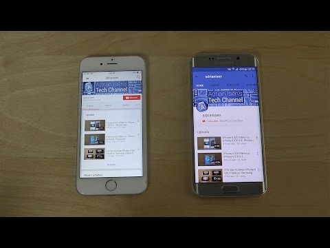 iPhone 6 iOS 9 Beta vs. Samsung Galaxy S6 Edge - YouTube App & Speed Comparison! (4K)