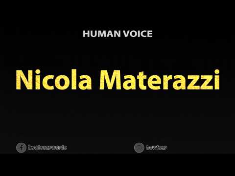 How to Pronounce Nicola Materazzi