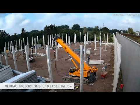 Zeitraffer Neubau Produktions- und Lagerhalle 4