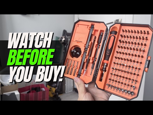 Vídeo relacionado con JOREST 117 en 1 set de Destornilladores de Precisión Magnéticos Profesionales, Kit de Reparación Portátil con Torx T5 T6 T8 T9, para Macbook, PC,Switch, PS4, PS5, Gafas, Relojes, Laptop, Xbox