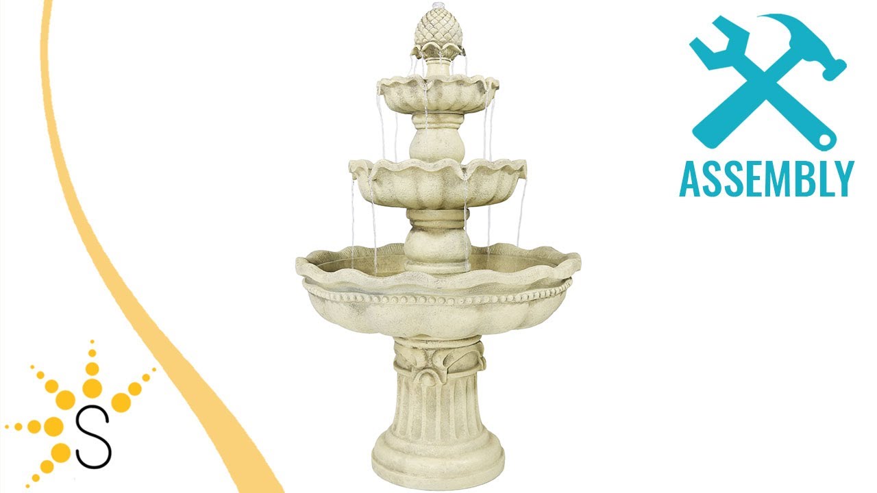 Sunnydaze 3-Tier Pineapple Garden Fountain - White - 51