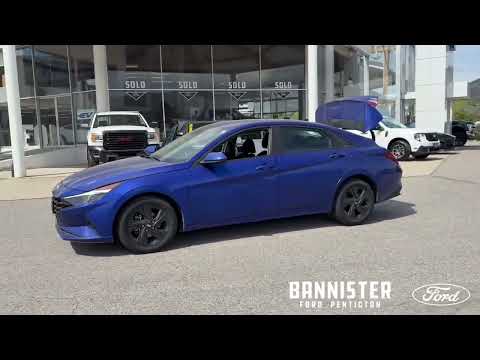 2022 Hyundai Elantra Preferred IVT w/Sun & Tech Package in Blue for sale at Bannister Ford Penticton in Penticton, BC