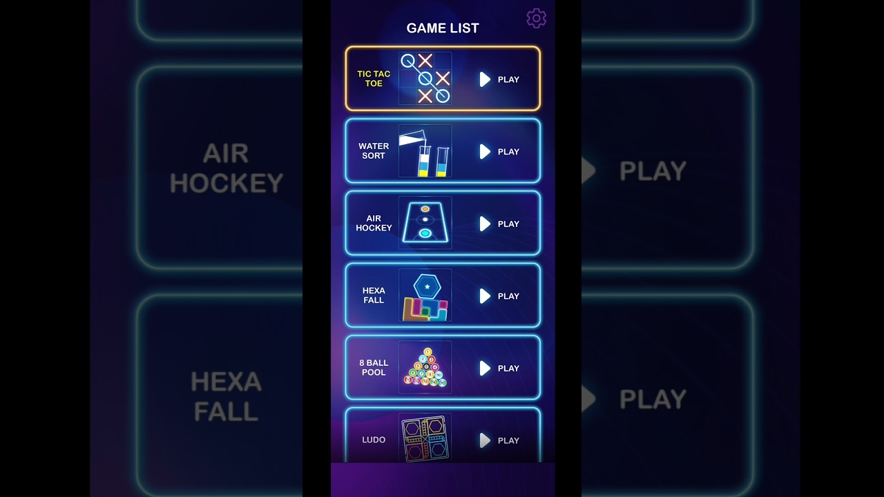 Tic Tac Toe 2 players XO Game different games #pool #tictactoe #pingpong #colorsort #carrom #chess