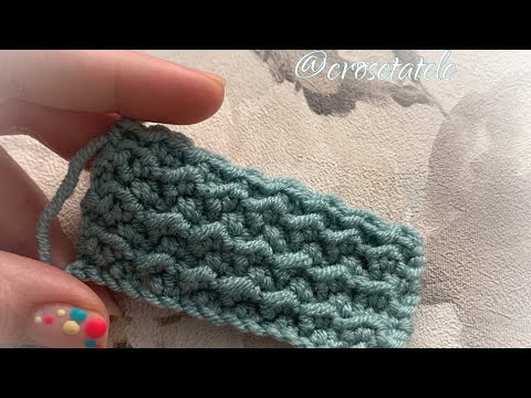 Model crosetat valuri cu 2 fețe. Tutorial in 5 minute. #crochet