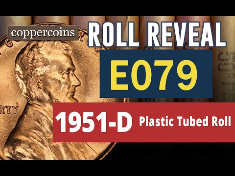 Coin Roll Hunt Reveal #E079 : 1951-D Plastic Tubed Roll