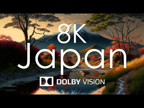 8K HDR 60fps Dolby Vision with Calming Sounds (Flying Over Japan)