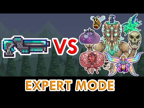 Terraria 1.4 - Vortex Beater vs ALL Bosses (Expert Mode)