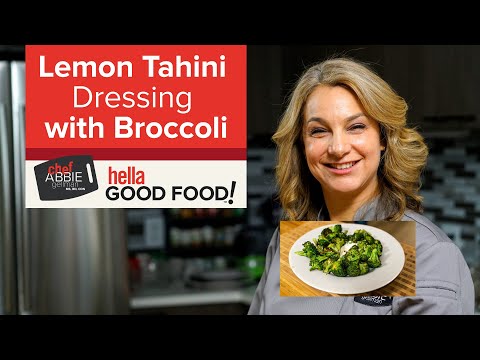Lemon Tahini Dressing with Roasted Broccoli