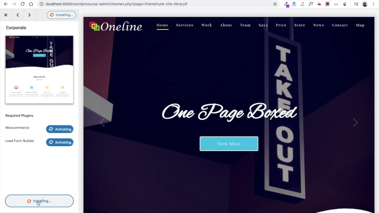 WordPress Themes - ThemeHunk Template Import
