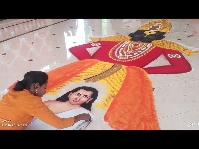 Large portrait rangoli design of god by rajashri nitin