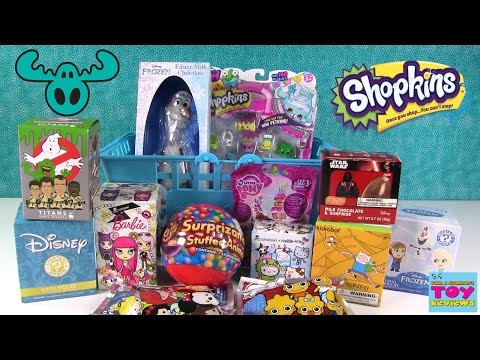 Shopkins Big Blue Basket of Blind Bags #5 | Disney Frozen Surprise Egg Opening | PSToyReviews