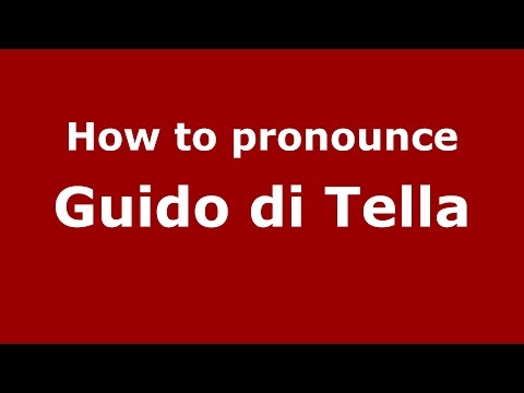 How to pronounce Guido di Tella (Spanish/Argentina) - PronounceNames.com