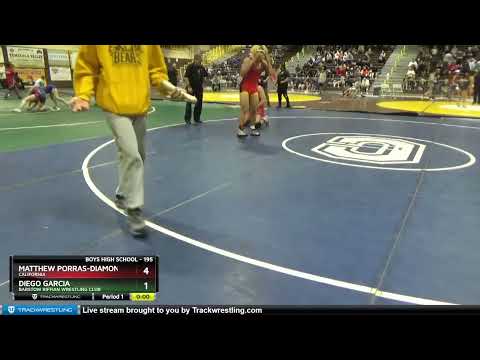 195 Lbs Round 3 - Matthew Porras-Diamond, California Vs Diego Garcia, Barstow Riffian Wrestling Cl