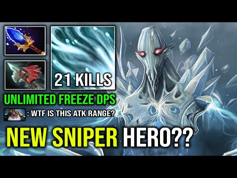 NEW Sniper Hero 100% Max ATK Range Solo Mid Ancient Apparition Imba Freeze DPS Dota 2