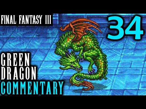 The Crystal Tower: Final Fantasy III Pixel Remaster Walkthrough Part 34 - Green Dragon Encounter