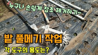 밭고랑 잡초 제거 풀제거 힘 안들이고 하는방법 각 도구의 용도 잡초제거기 잡초 제거하는법,잡초제거법,풀제거농…