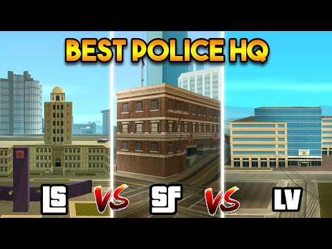 GTA SAN ANDREAS : LS POLICE STATION VS SF POLICE STATION VS LV POLICE STATION !