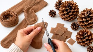 I Used Pine Cones & Pantyhose to Make This Beautiful DIY Home Decor