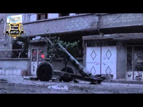 استهداف  قوات النظام بمدفع محلي الصنع من قبل الجيش الحر في دير الزور