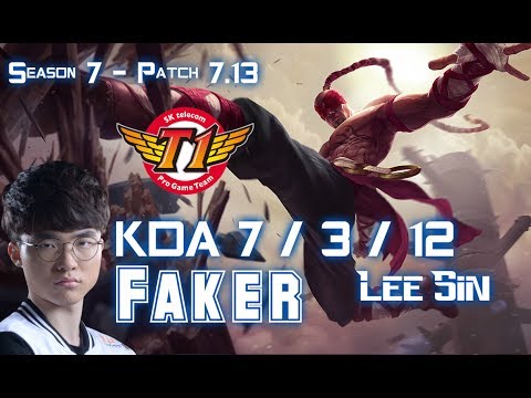 SKT T1 Faker LEE SIN vs GRAGAS Jungle - Patch 7.13 KR Ranked