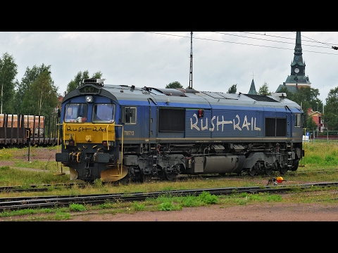 Cold starting Class 66 Rush Rail T66713 in Mora 28-7-2016