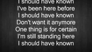 I Should Have Known-Foo Fighters lyrics