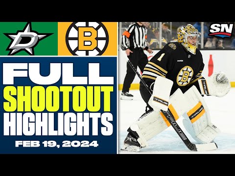 Dallas Stars at Boston Bruins | FULL Shootout Highlights - February 19, 2024