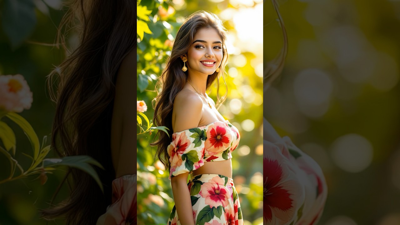 Radiant Indian Beauty in Colorful Floral Outfit – Ultra HD Glamour #aiart #8kvideo #glamour