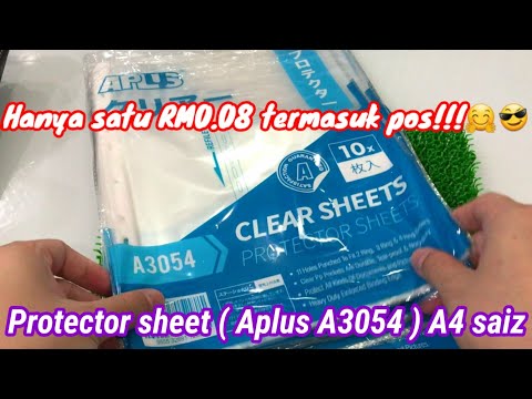 Protector sheet 100pcs ( Aplus A3054 ) A4 saiz | unboxing and testing