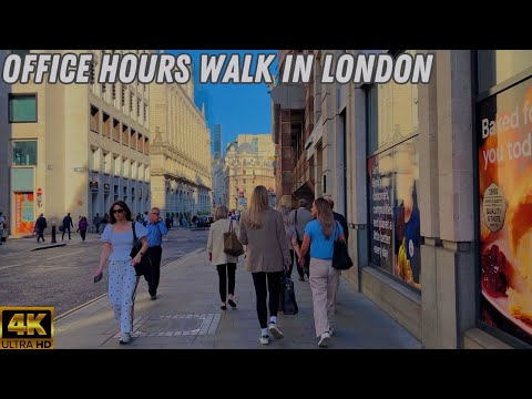 Office Hours London | Walking Near Liverpool Street(4K)