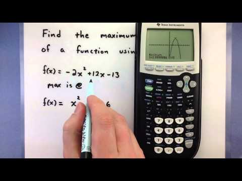 Part of a video titled How to find the maximum or minimum of a function using a calculator (Ti ...