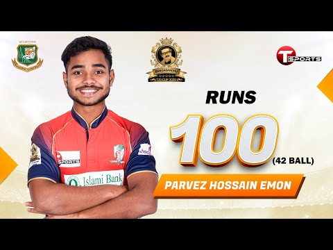 Parvez Hossain Emon's 100 (42) against Rajshahi | Minister Group Rajshahi vs Fortune Barishal