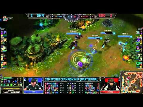 Uzi gets deleted & Cola stops baron! - Royal Club vs Edward Gaming - Quarterfinals G5 - Worlds 2014