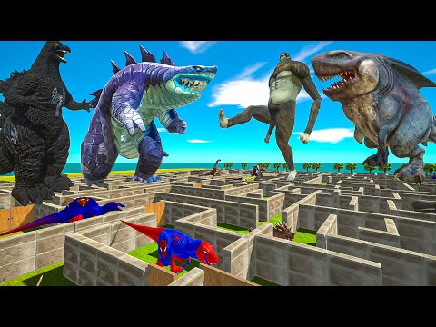FPS AVATAR SAVE HEISEI GODZILLA and SHARKJIRA FROM TITAN BEAST - Animal Revolt Battle Simulator DINO