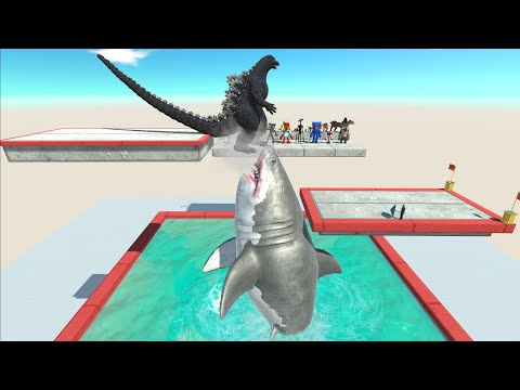 Jump Over The Mutant Megalodon - Animal Revolt Battle Simulator