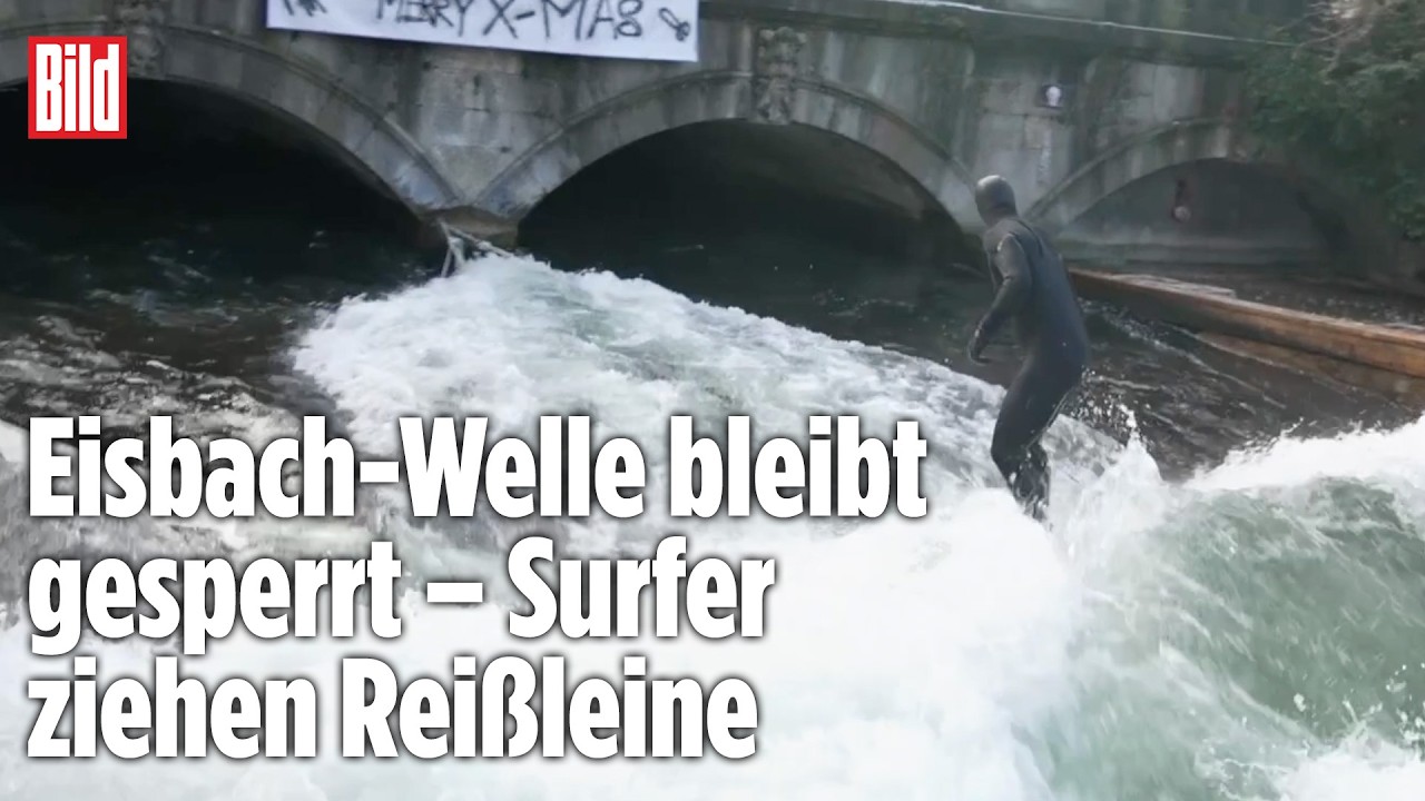 MÜNCHEN: Eisbach-Surfer stoppen Rettungsversuch nach monatelangem Streit mit der Stadt!