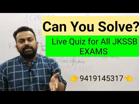 #JKSSB Live Quiz For All Exams | Can You Solve? @Career Success