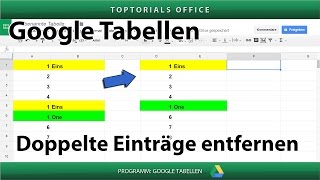 Doppelte Einträge löschen / Duplikate entfernen (Google Tabellen / Spreadsheets)