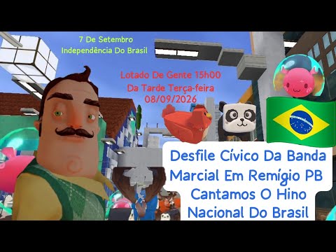 Banda Marcial Desfile Cívico De Remígio Paraíba 08/09/2026 Terça-feira Lotado De Gente Hino Nacional
