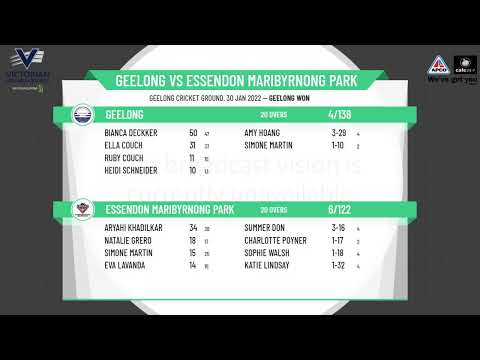 VPC - Kookaburra Women's Premier Thirds - Round 13 - Geelong v Essendon Maribyrnong Park