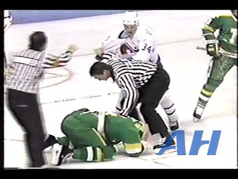 NHL Feb. 24, 1987 Gord Donnelly,QUE v Willi Plett,MIN Live + (HL) Quebec Nordiques Minnesota North S