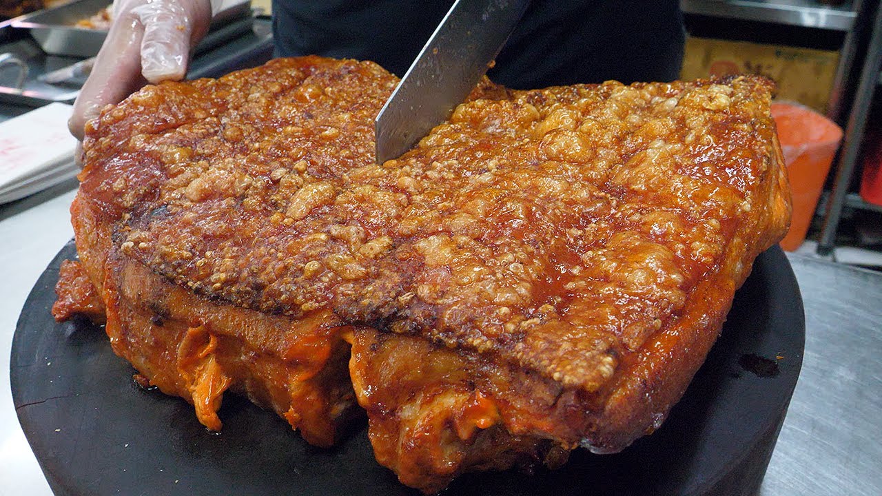 crispy pork belly making skills - taiwanese street food