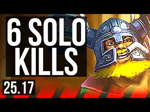 OLAF vs RIVEN (TOP) | 6 solo kills, 7/1/2, 1300+ games | KR Master | 25.17