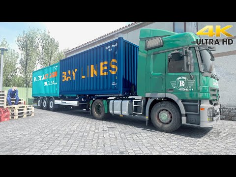 Driving Pomezania map with Mercedes-Benz Actros MP2 - Euro Truck Simulator 2 - 4K