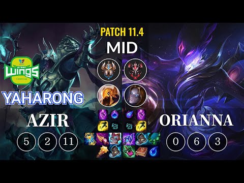 JAG Yaharong Azir vs Orianna Mid - KR Patch 11.4